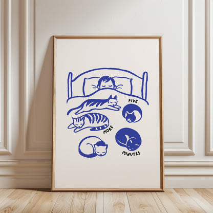Five More Minutes Cat Poster
