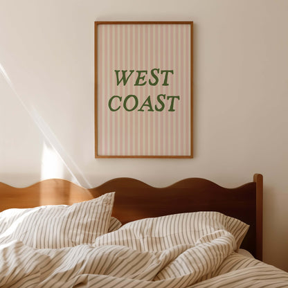 West Coast Striped Pink Poster