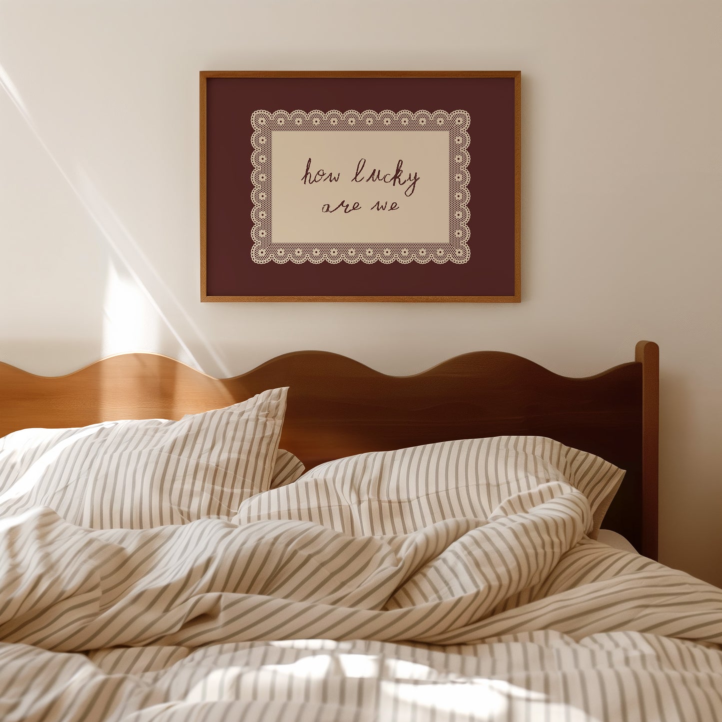 How Lucky Are We Vintage Lace Quote Poster