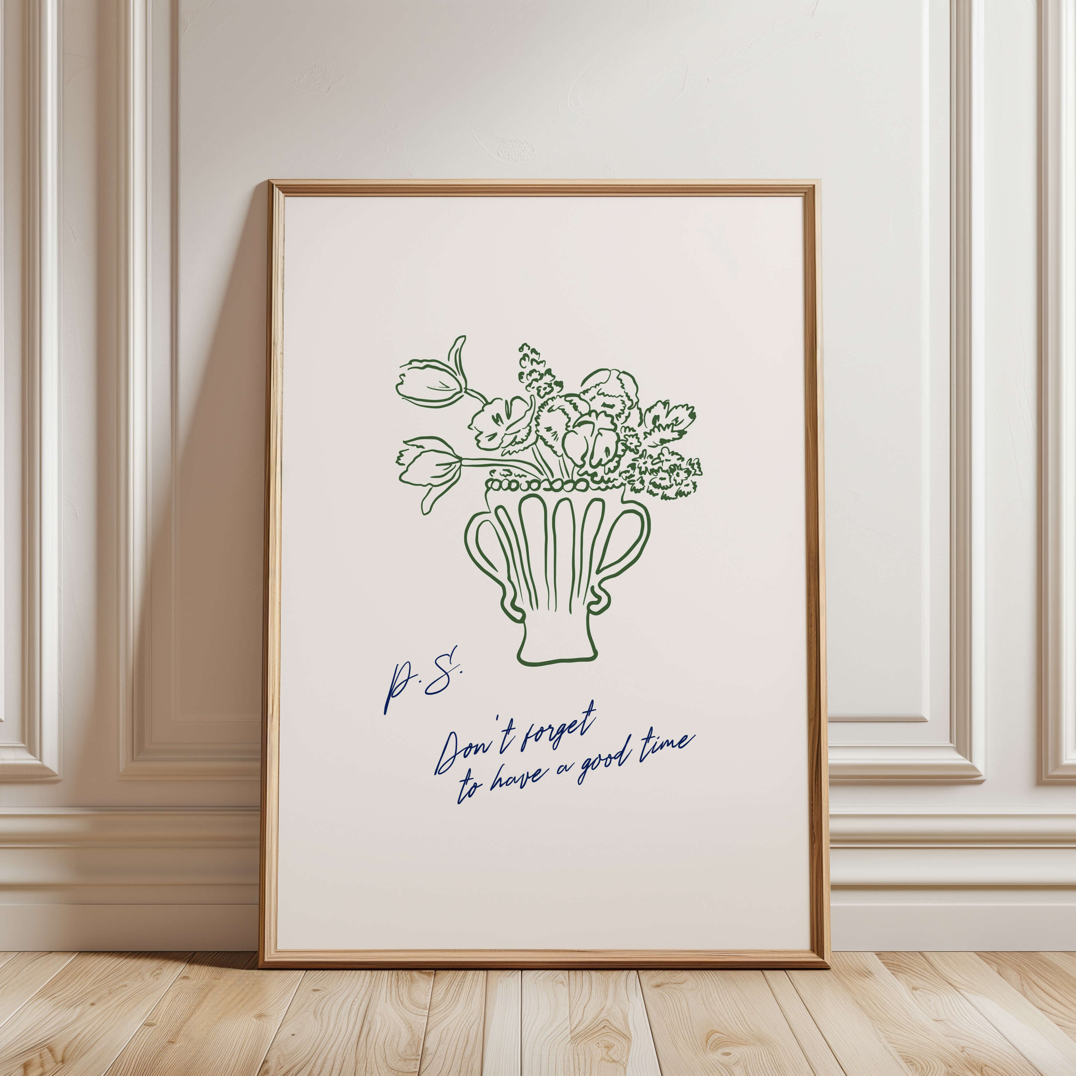 Minimalist Vase of Flowers Poster