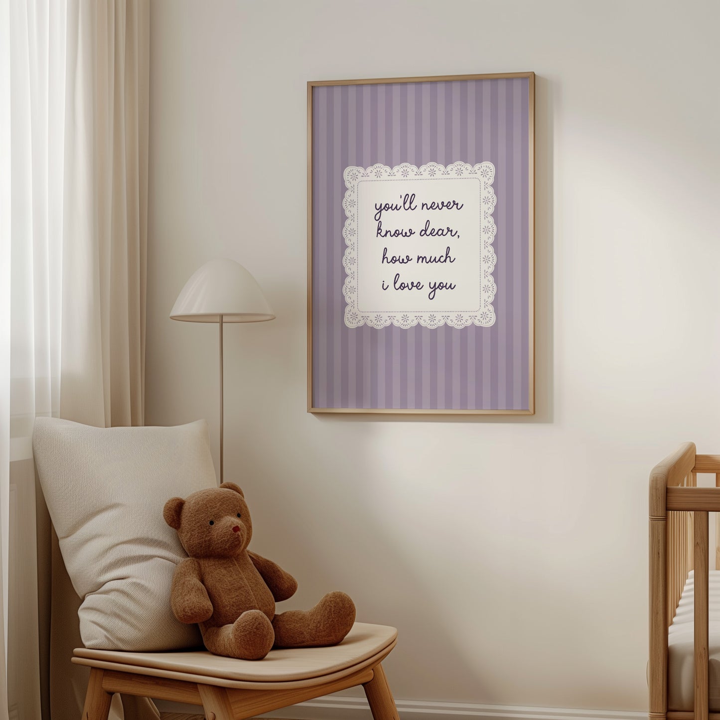 You'll Never Know Dear How Much I Love You Lace Purple Poster