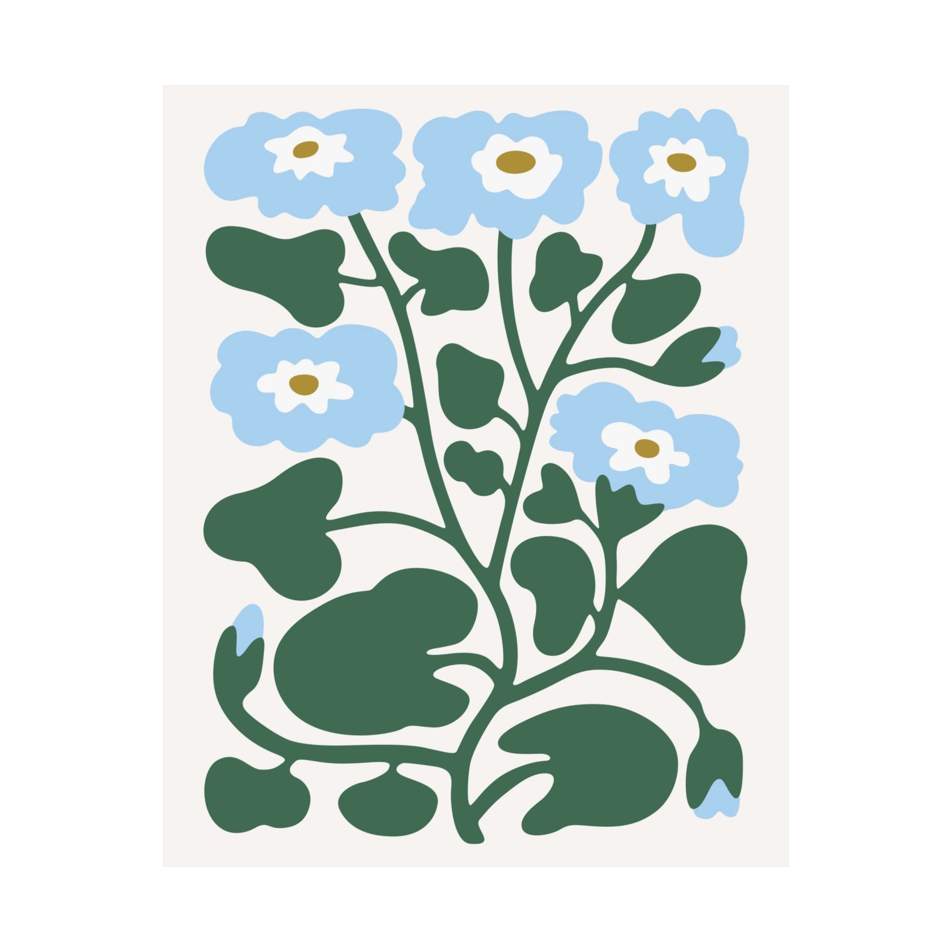 Abstract Blue Flower Poster