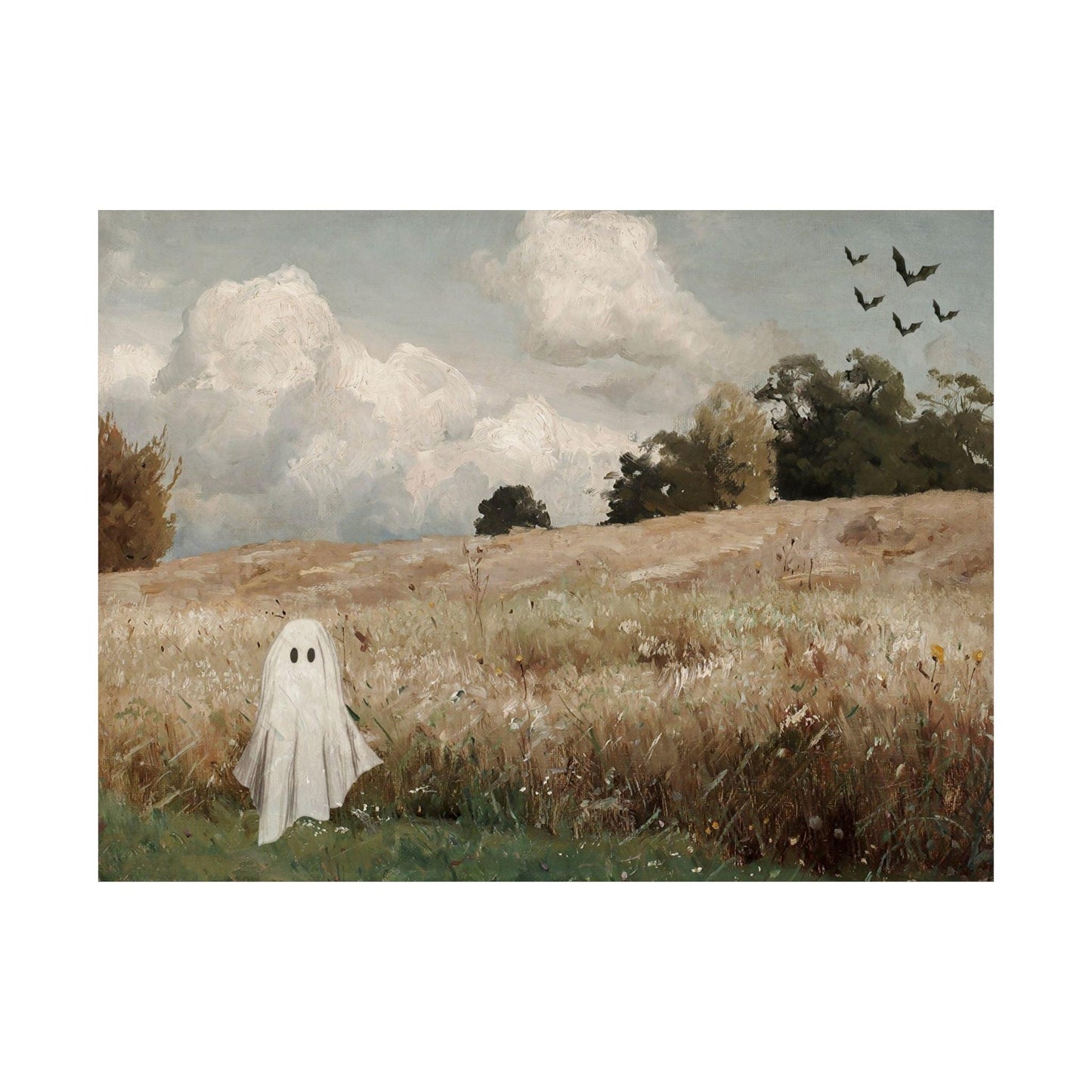 Ghost in Painting Vintage Landscape Poster