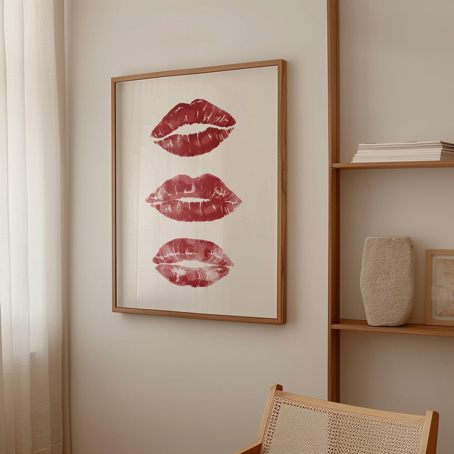 Lipstick Kisses Red Poster