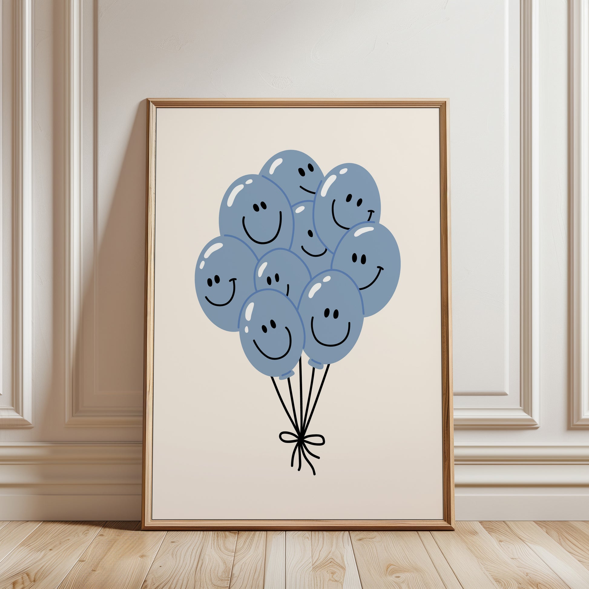 Happy Balloon Blue Poster