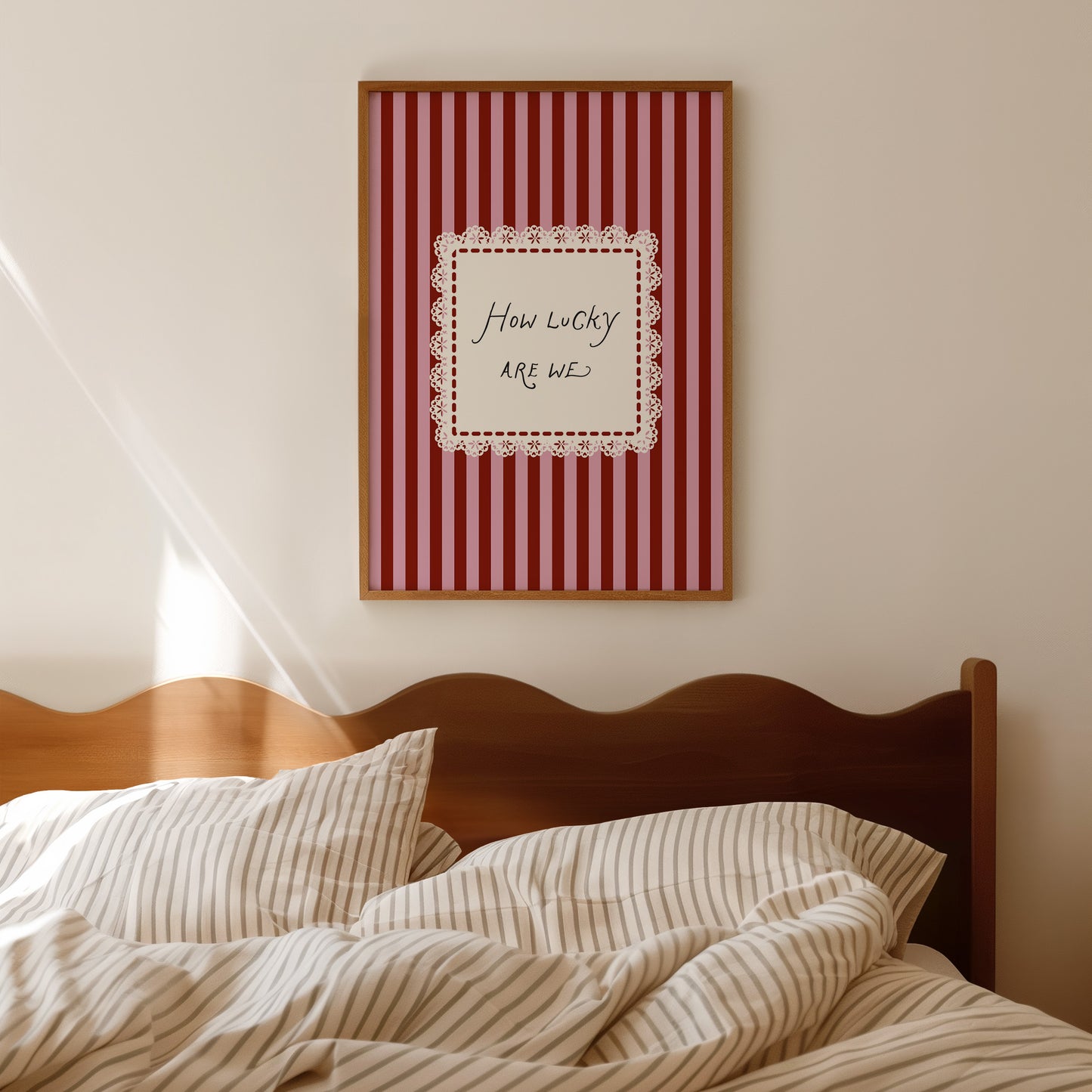 How Lucky Are We Lace Striped Poster