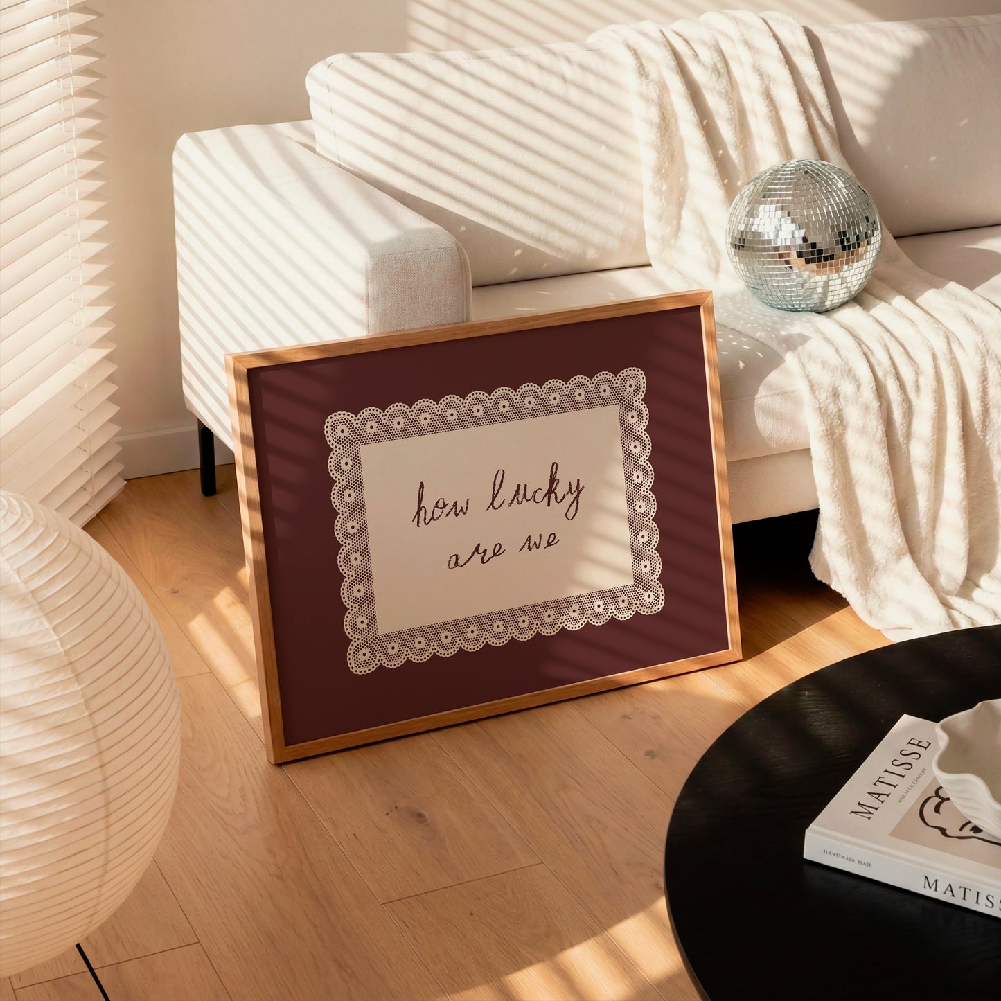 How Lucky Are We Vintage Lace Quote Poster