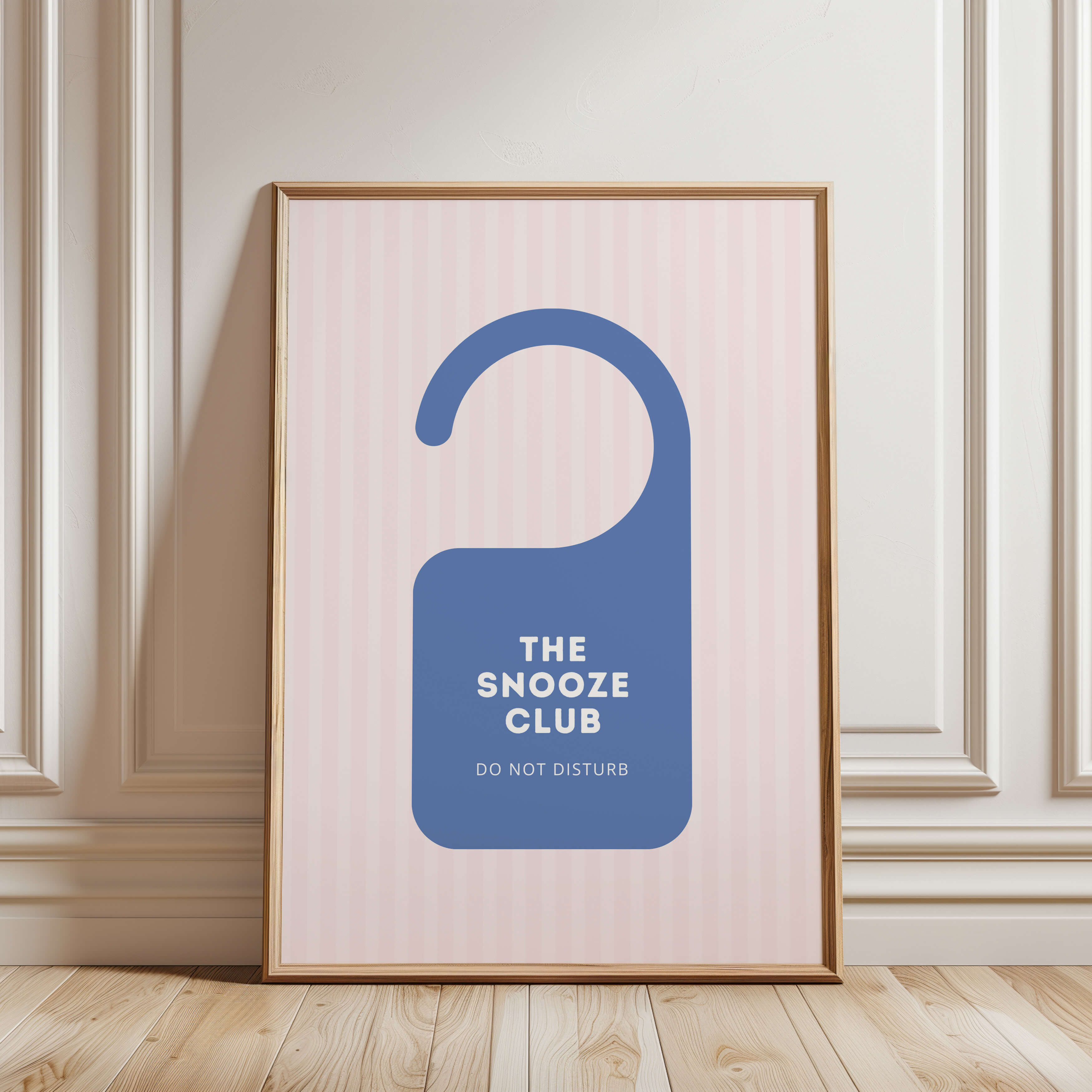 The Snooze Club Blue Door Sign Poster