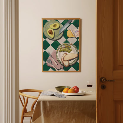 Avocado & Bread Breakfast Poster