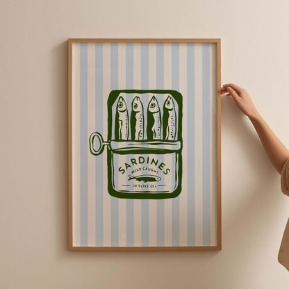 Sardines Striped Poster