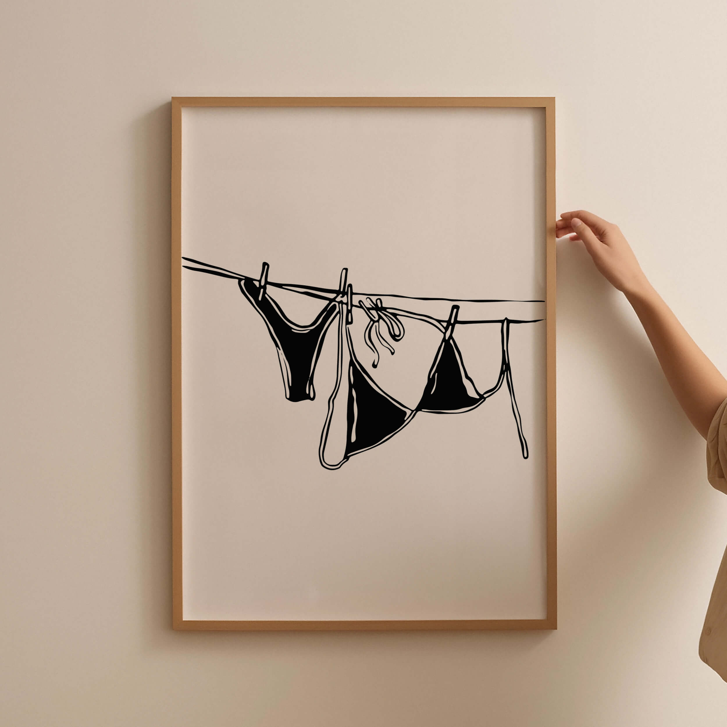Bikini On Clothesline Poster