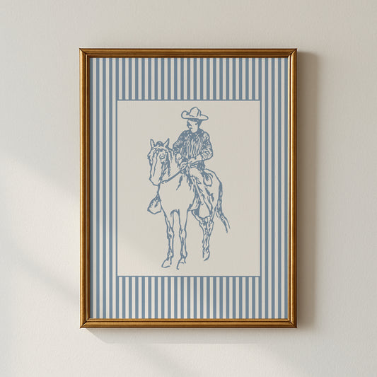 Cowboy Striped Poster
