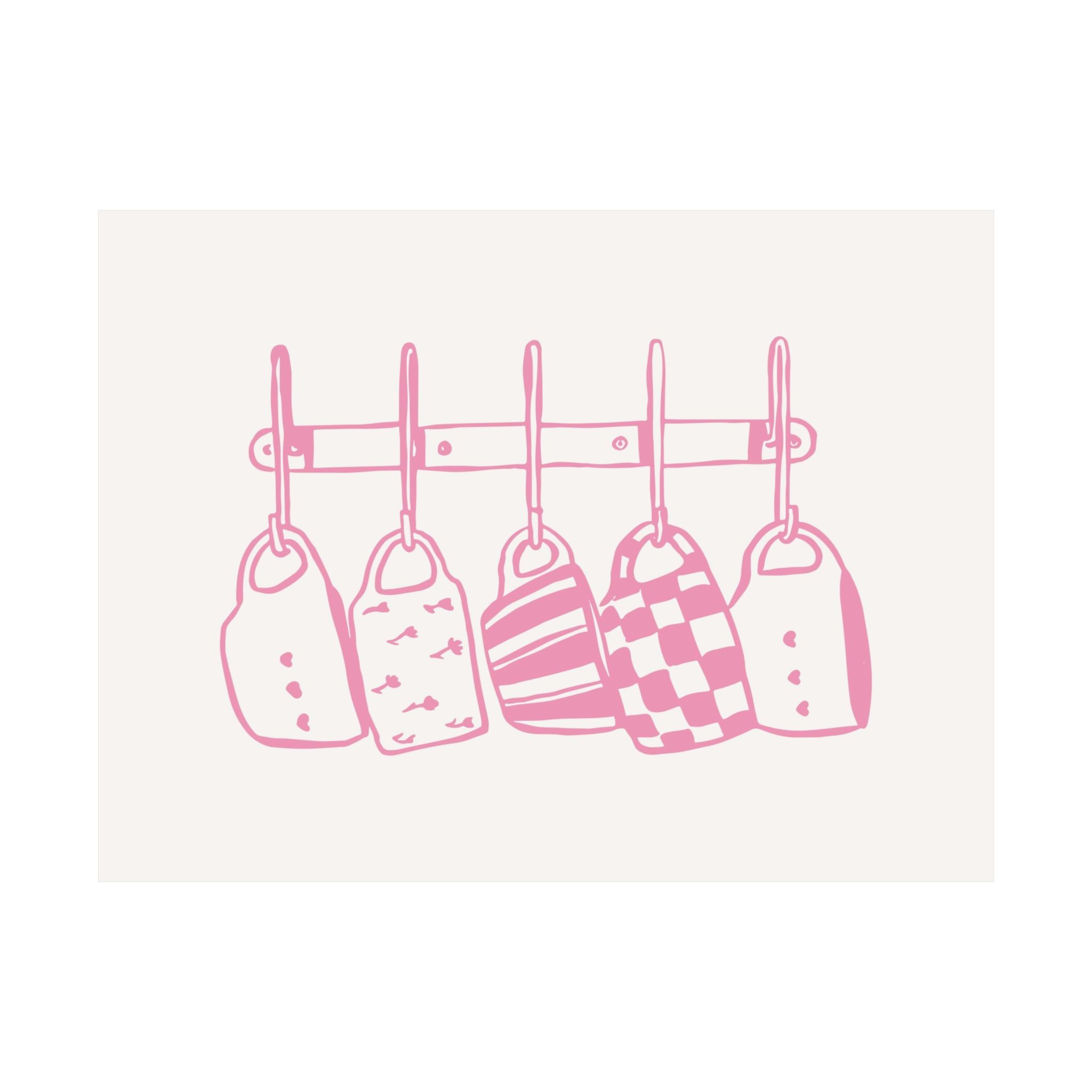 Kitchen Mugs Pink Horizontal Poster