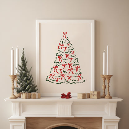 Bow Christmas Tree Poster