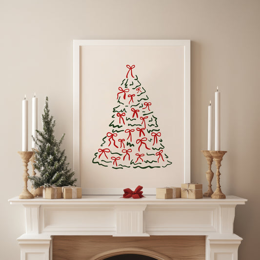 Bow Christmas Tree Poster