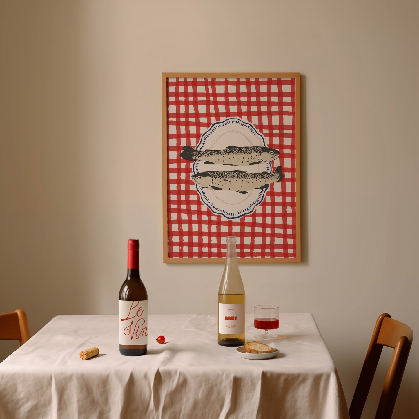 Sardines Checkered Poster