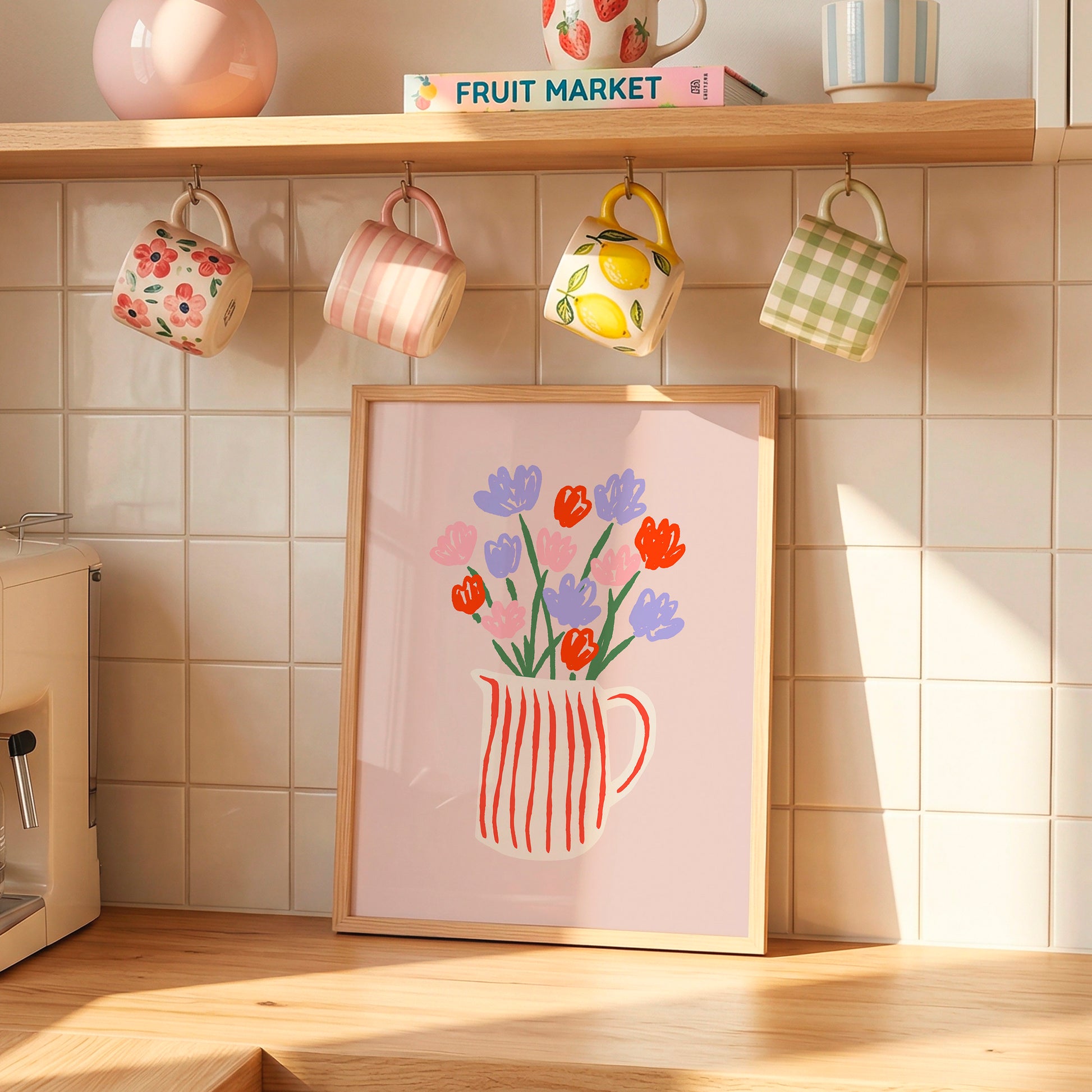Colorful Floral Vase Poster