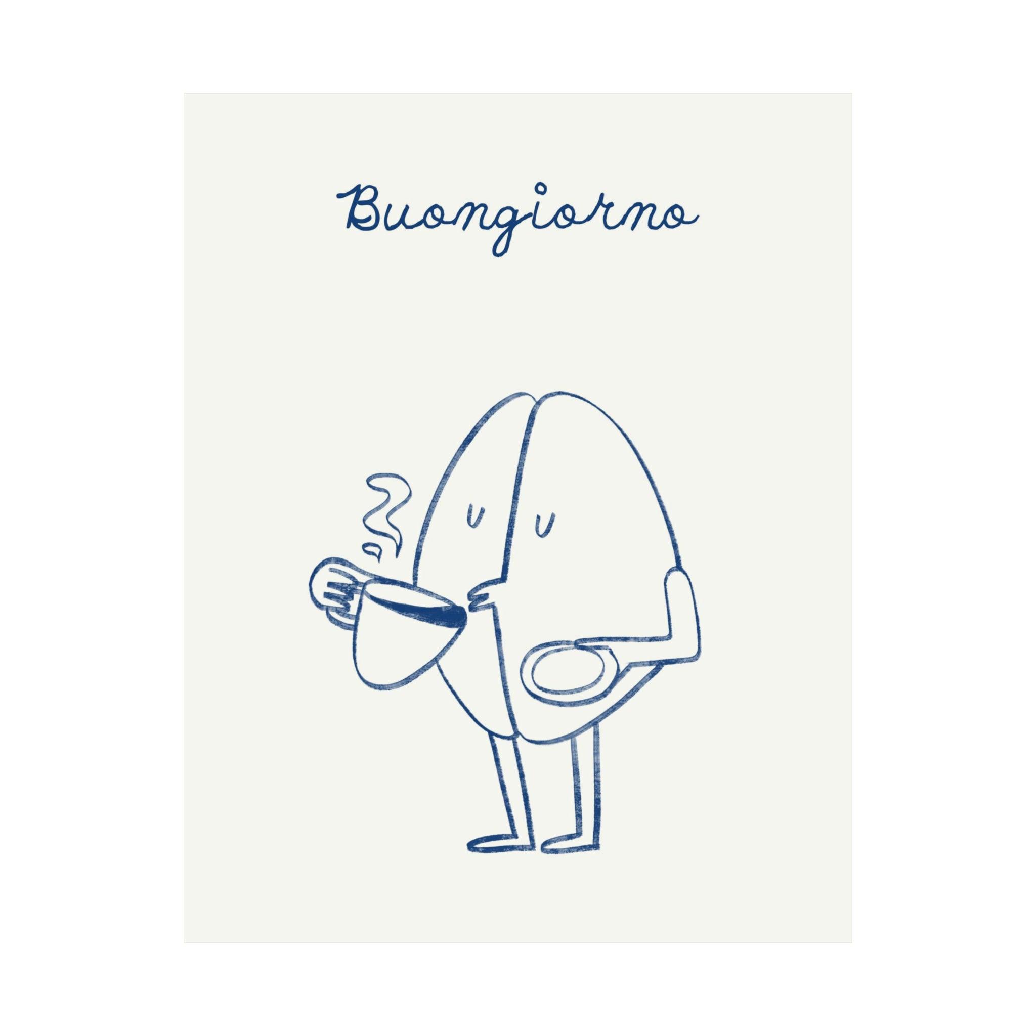 Buongiorno Coffee Blue Poster