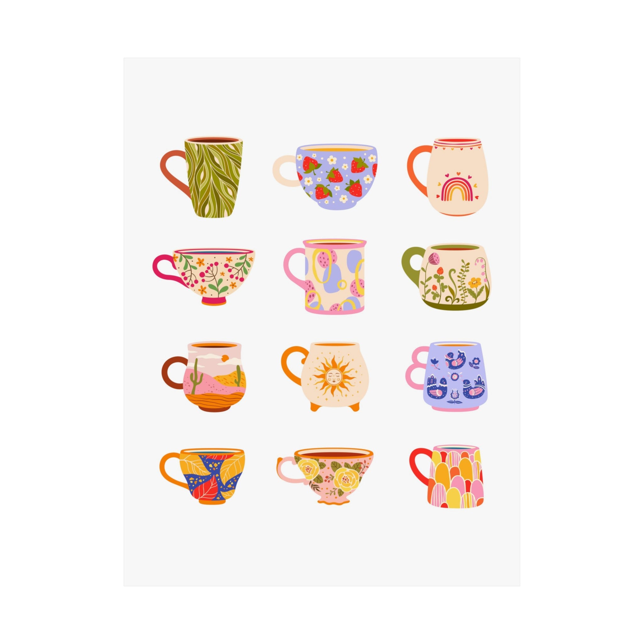 Colorful Mugs Poster