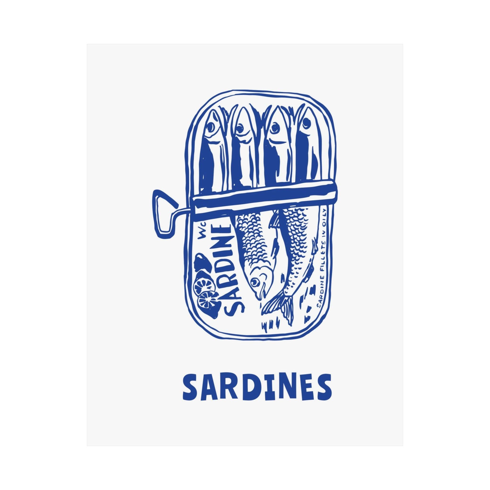 Sardines Blue Poster