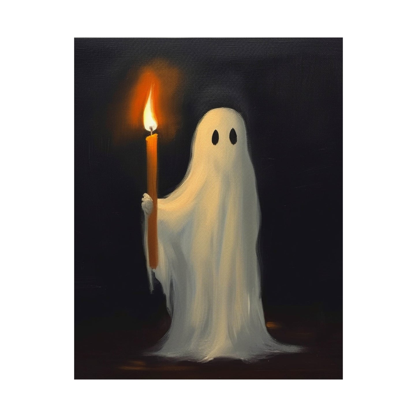Ghost Holding Candle Halloween Poster