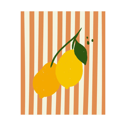 Lemons Striped Poster