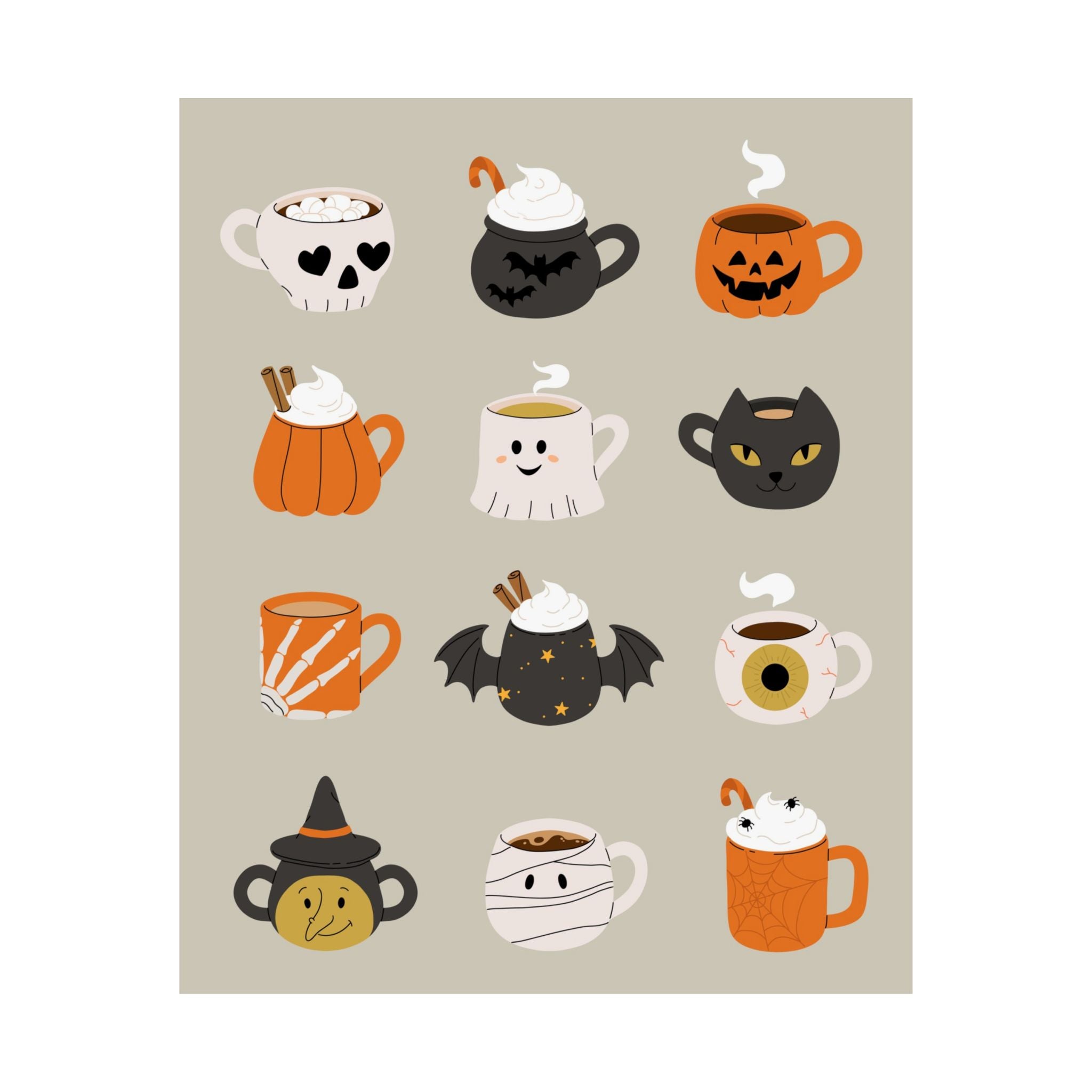 Halloween Mug Collection Poster