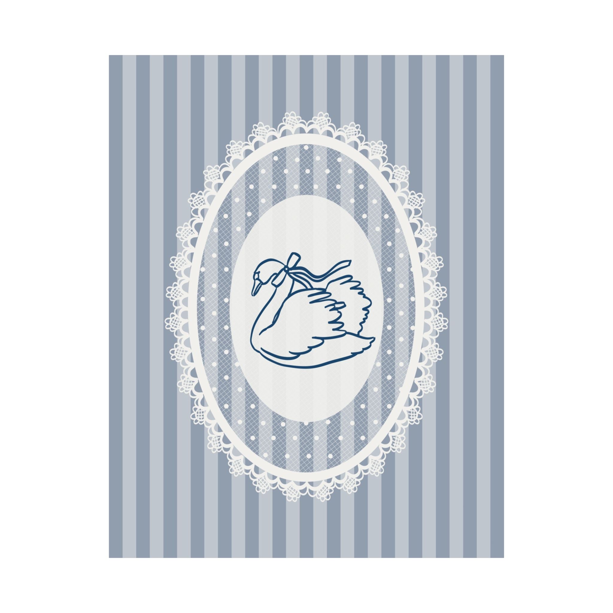 Lace Swan Blue Poster