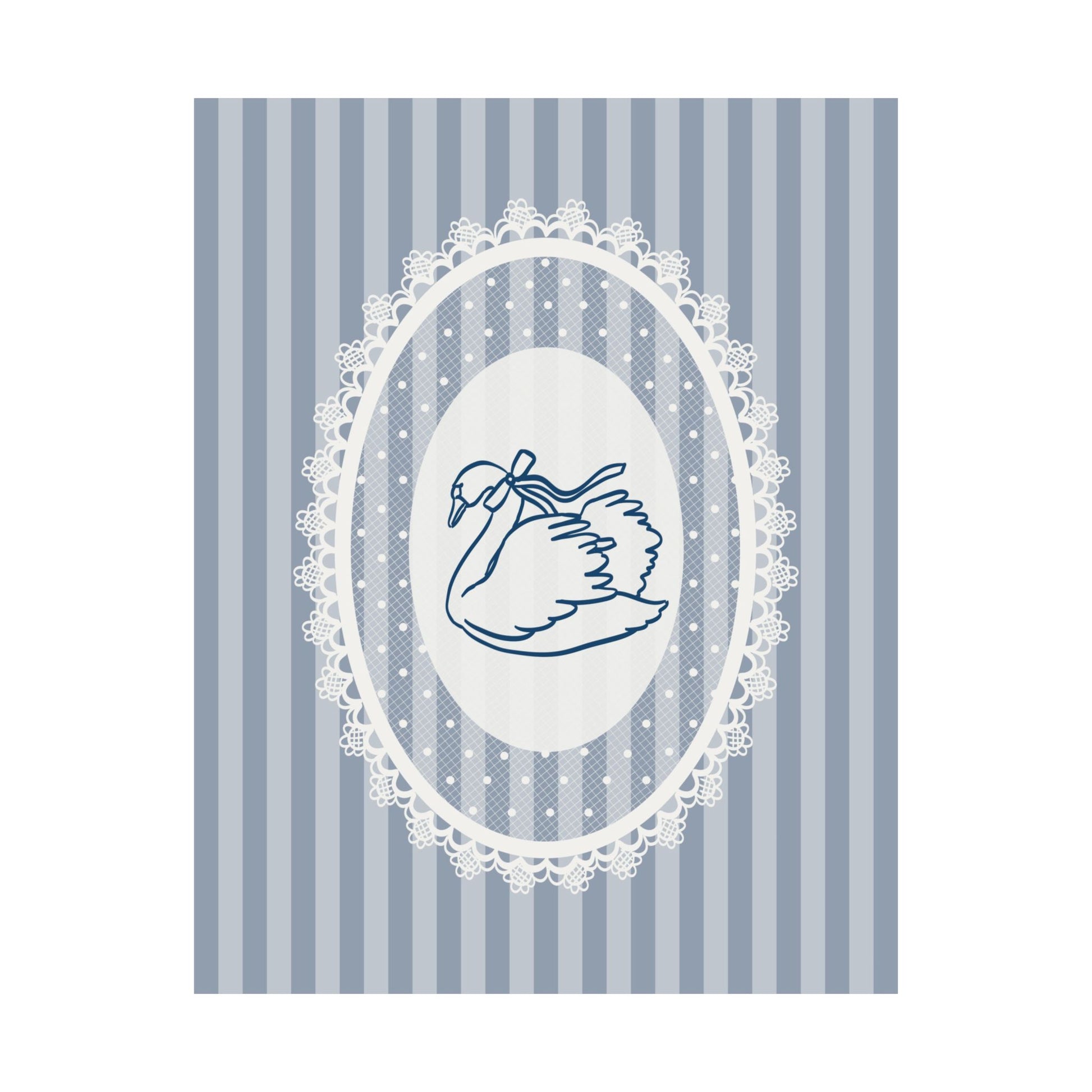 Lace Swan Blue Poster