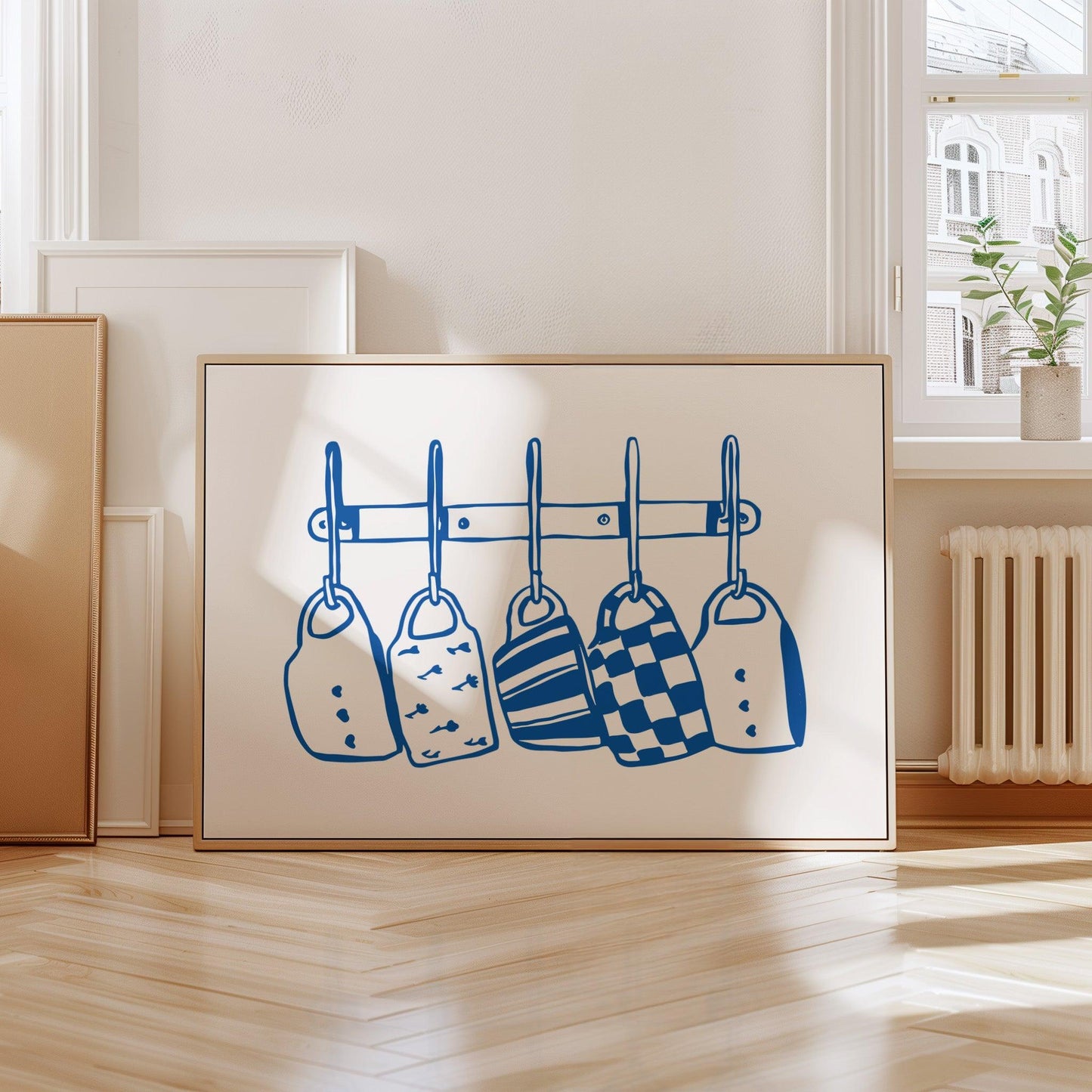 Kitchen Mugs Blue Horizontal Poster