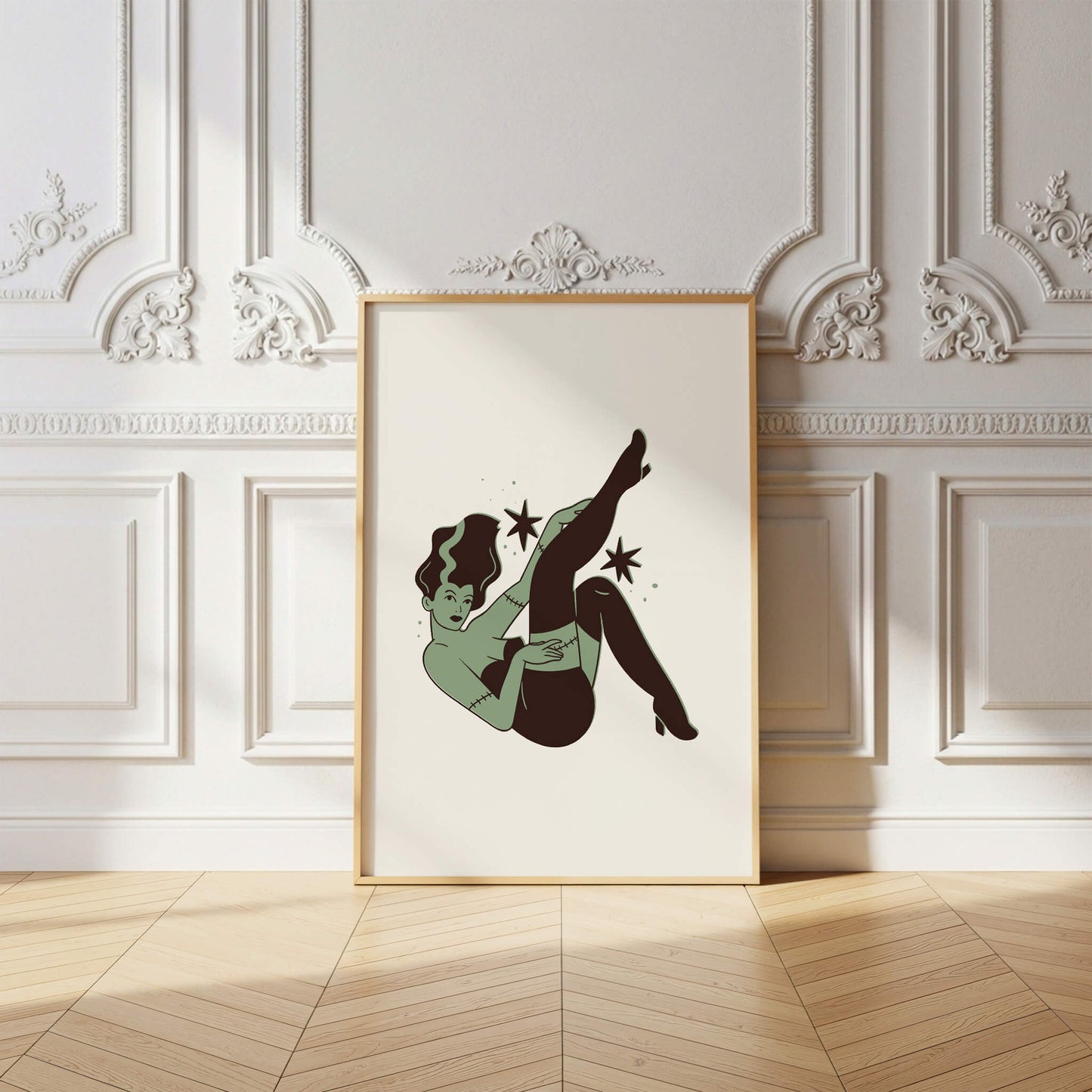 Retro Monster Pin-Up Poster