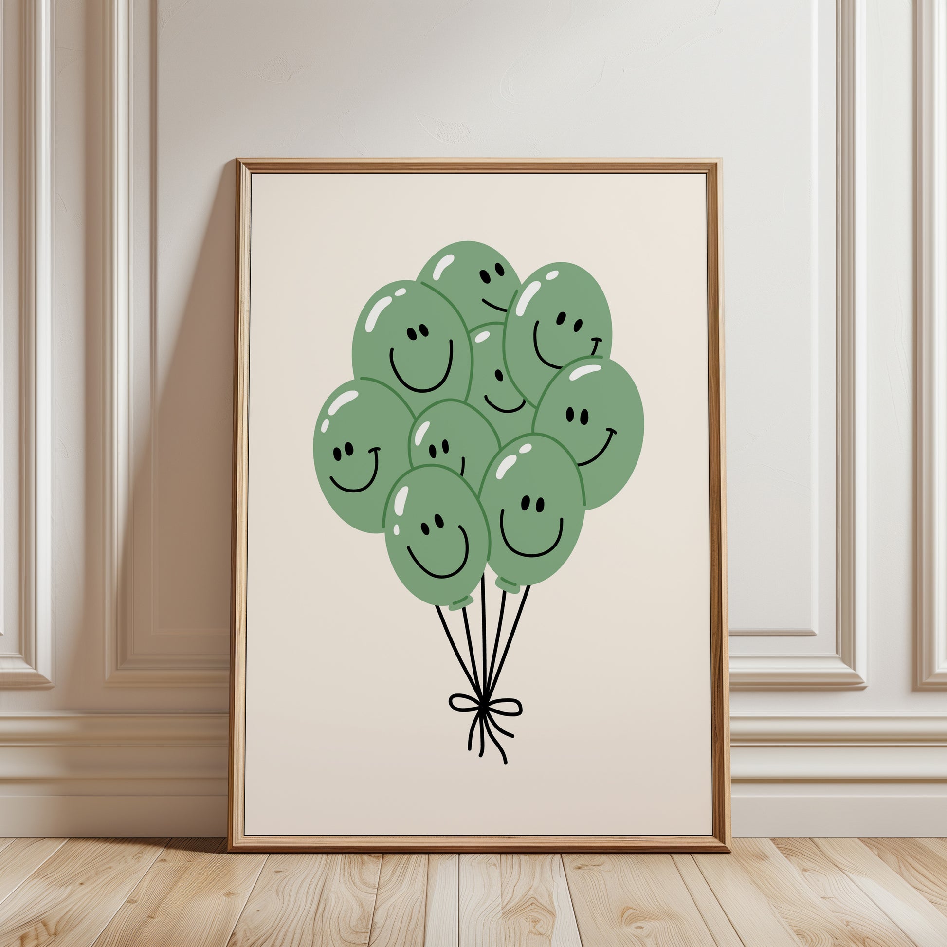 Happy Balloon Green Poster