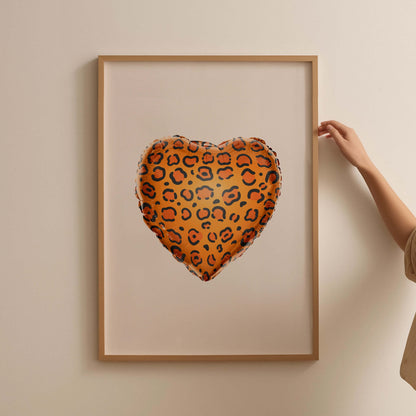 Leopard Heart Balloon Poster