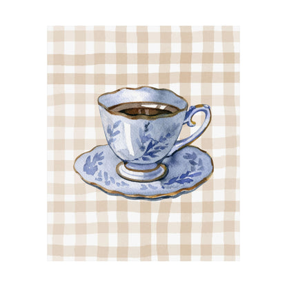 Gingham Vintage Blue Mug Poster