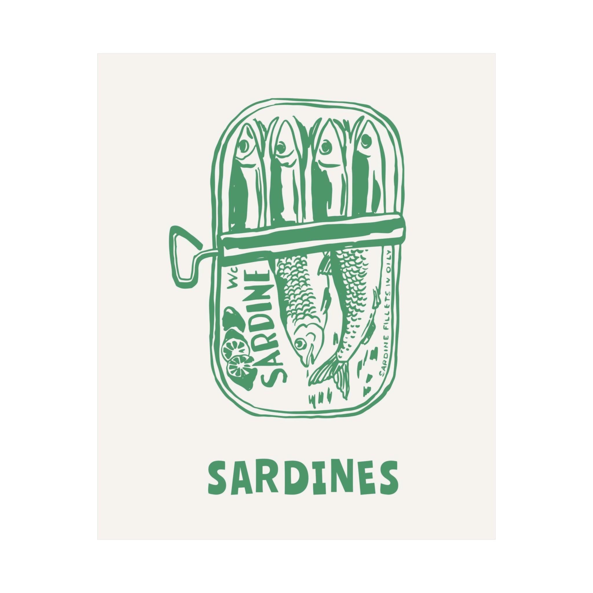 Sardines Tin Green Poster