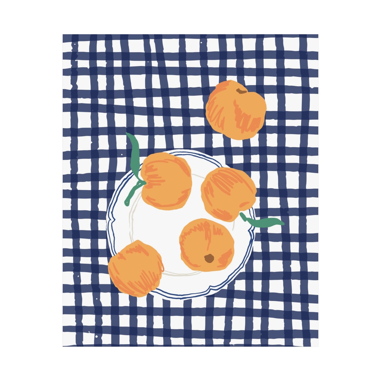 Peaches Checkered Poster