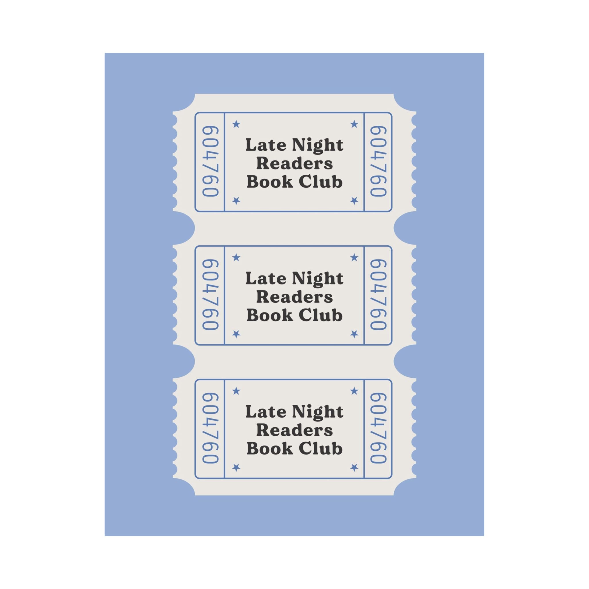 Late Night Reader Bookish Blue Poster