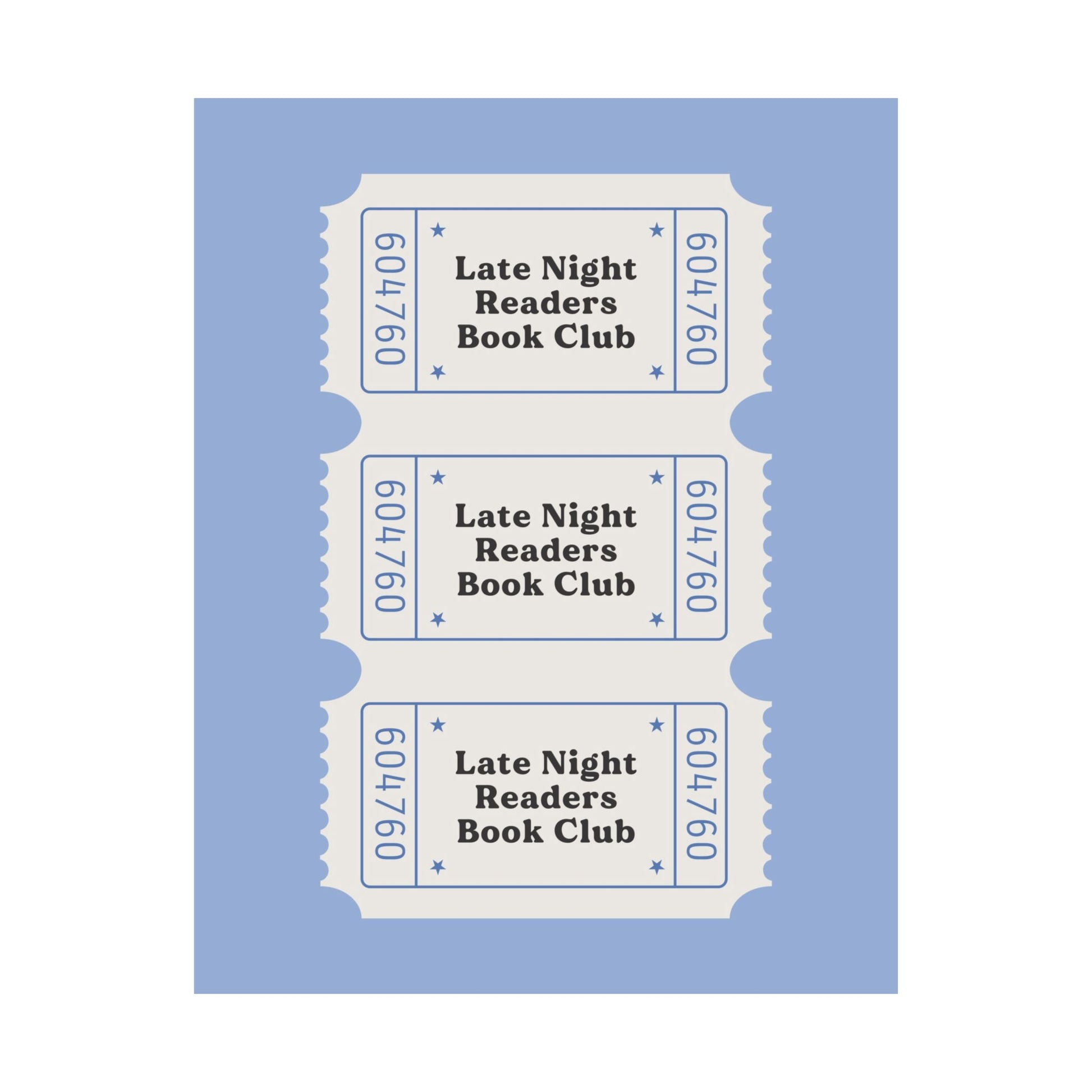 Late Night Reader Bookish Blue Poster