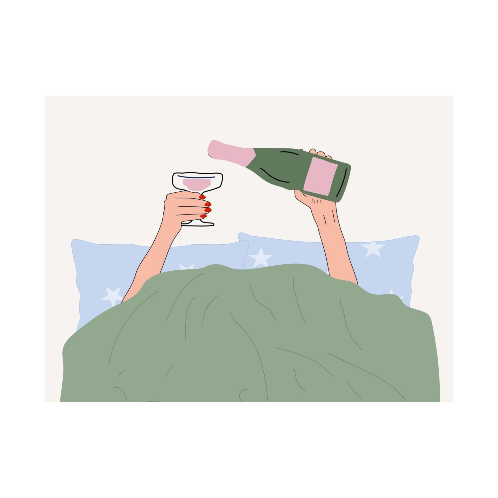 Wine in Bed Poster