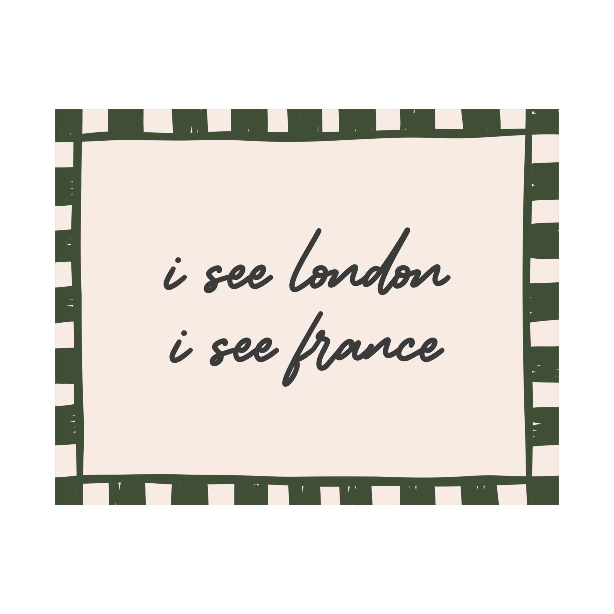 I See London I See France Green Checkered Poster