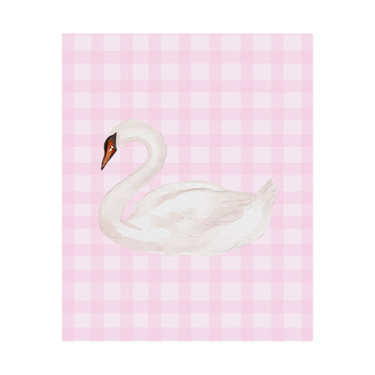 Gingham Swan Pink Poster