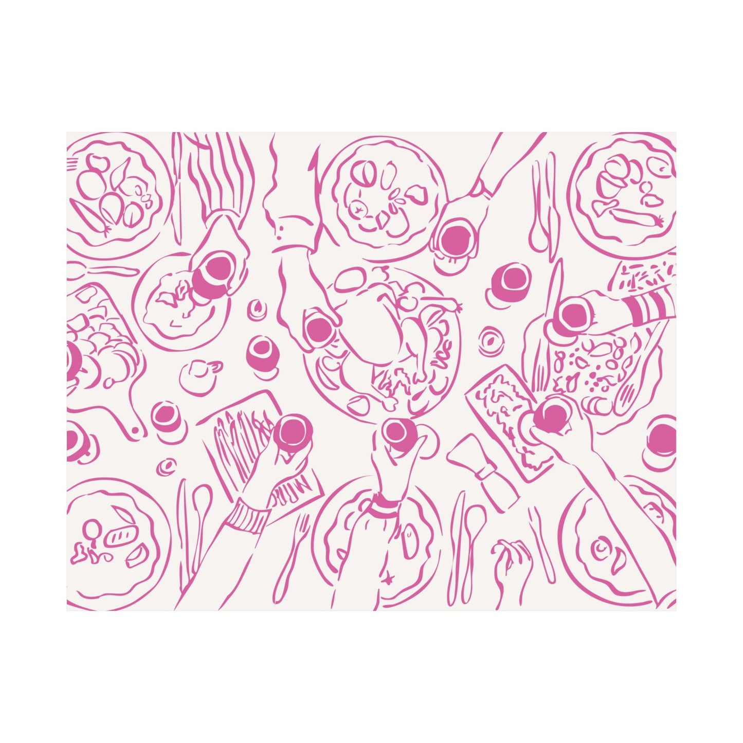 Dinner Party Horizontal Pink Poster
