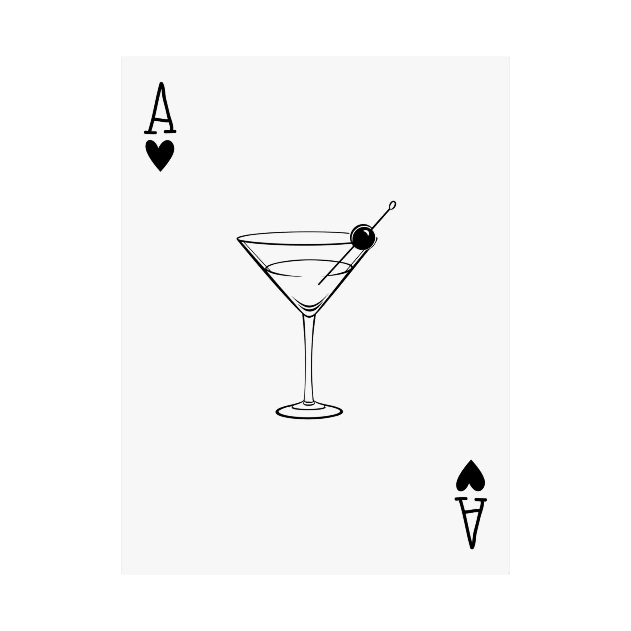 Martini Playing Card Poster
