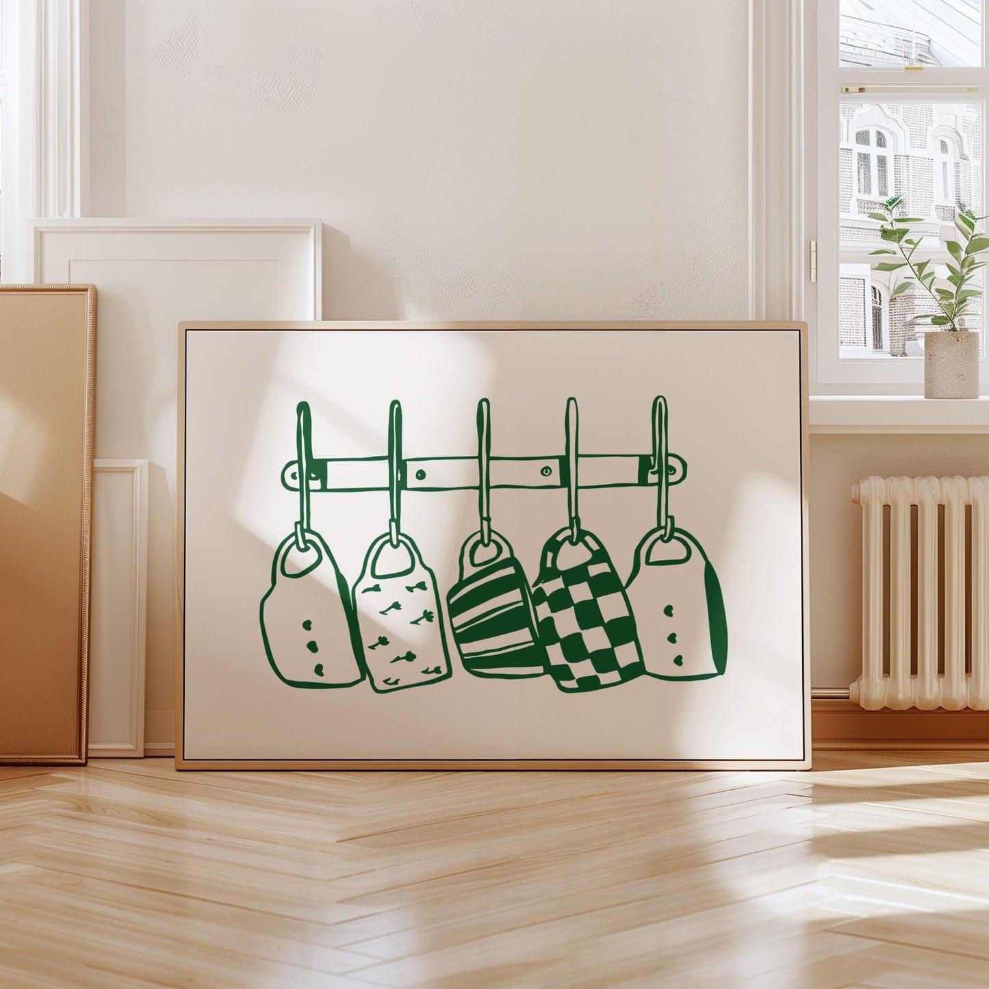 Kitchen Mugs Green Horizontal Poster