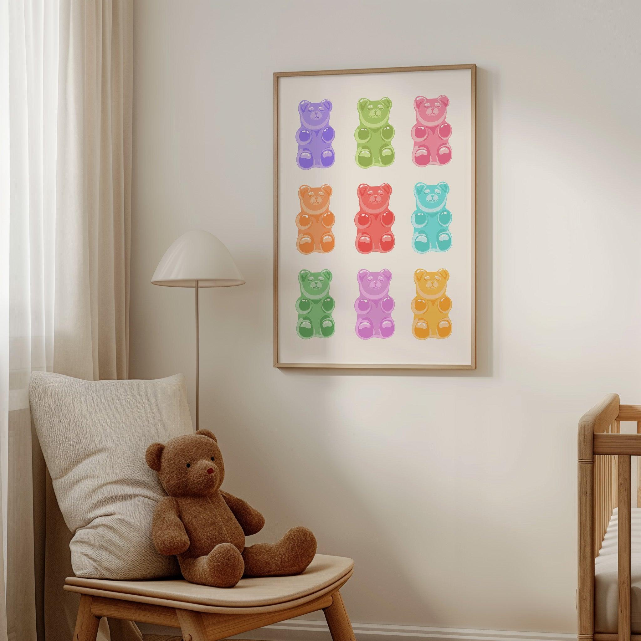 Colorful Gummy Bear Poster