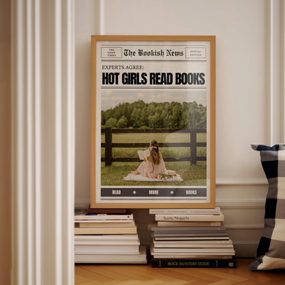 Hot Girls Read Books Newspaper Poster
