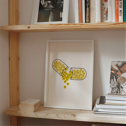 Happy Pills Yellow Poster