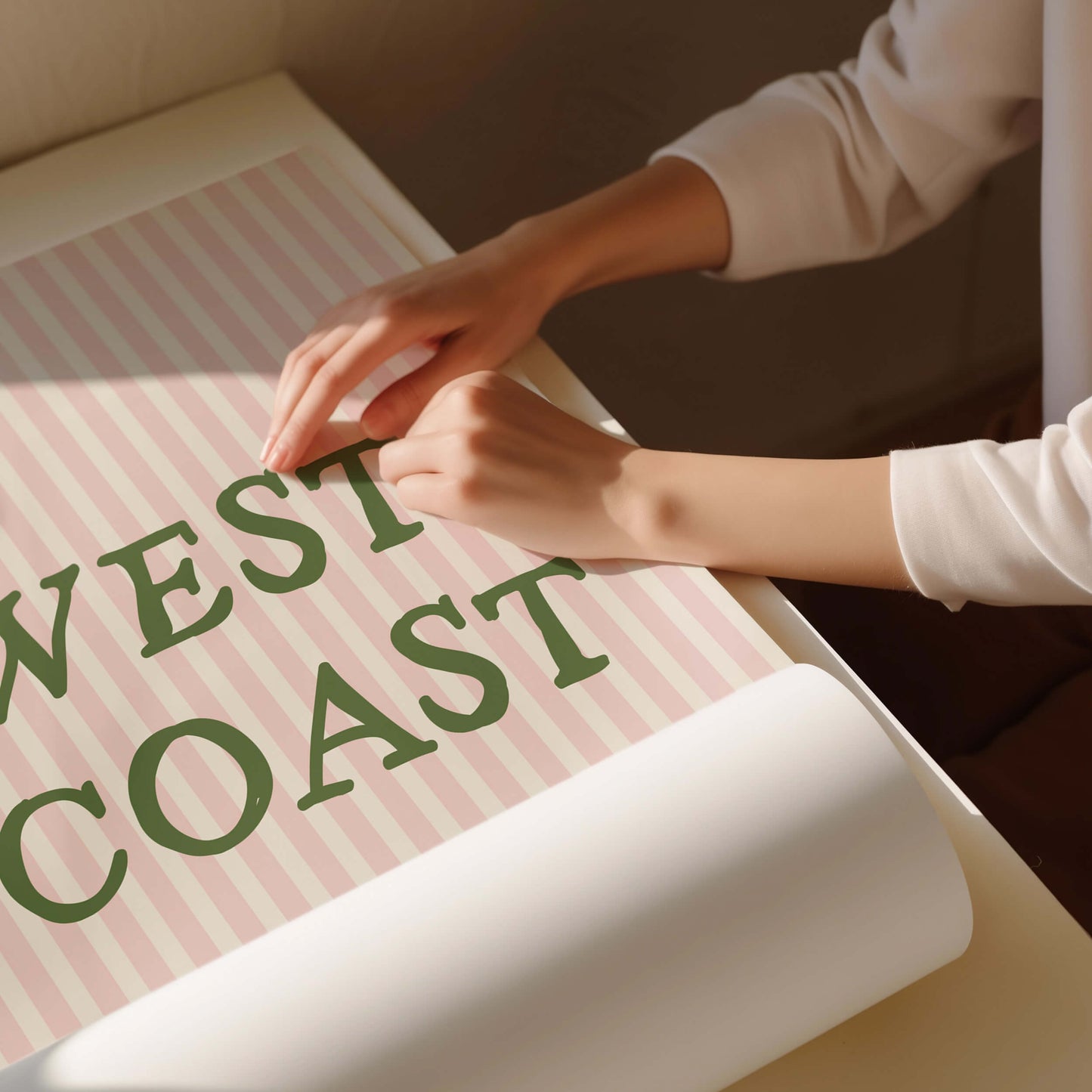 West Coast Striped Pink Poster