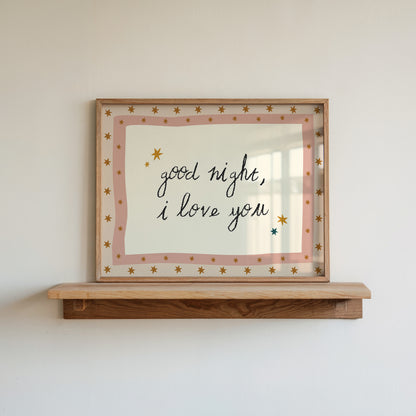 Good Night, I Love You Horizontal Poster