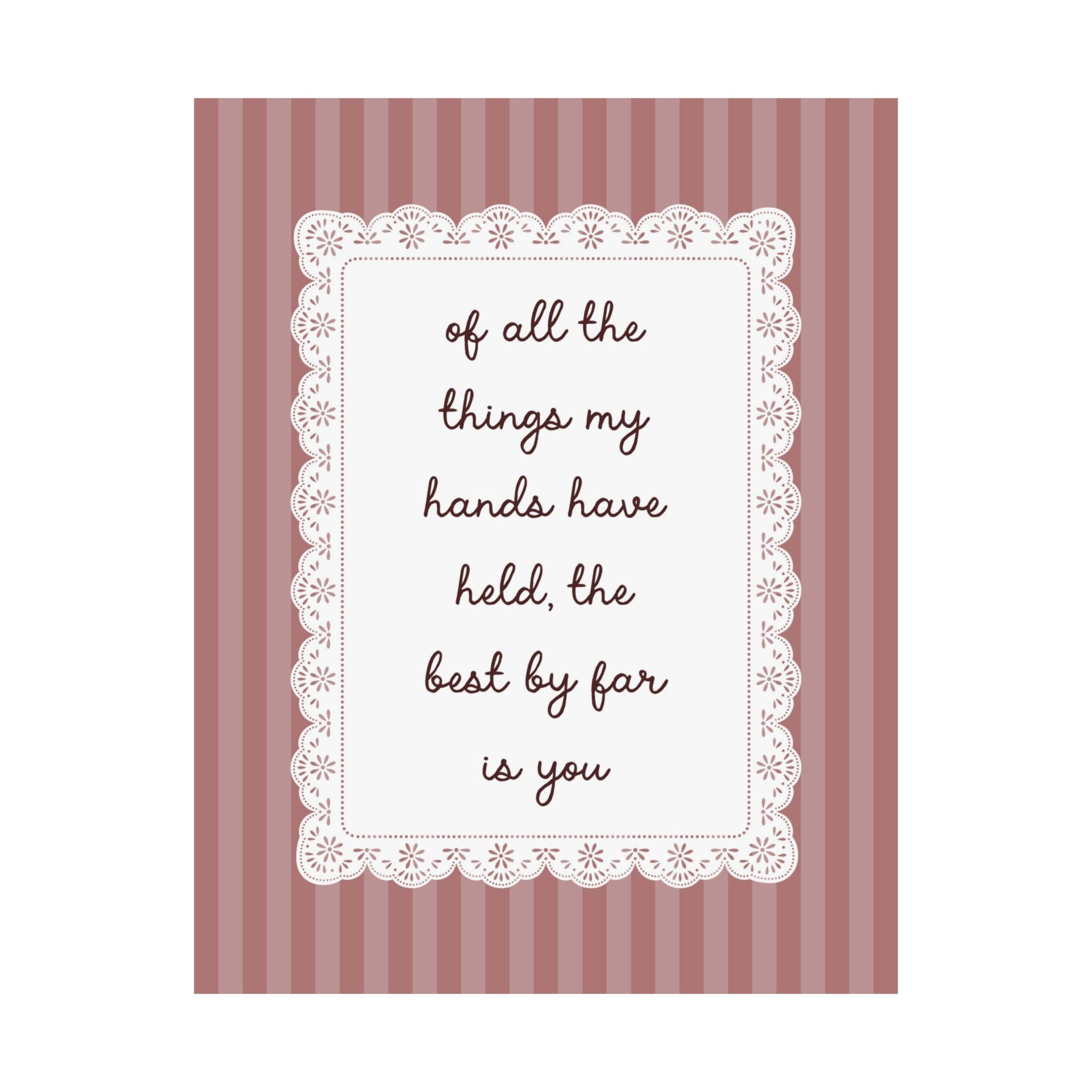 Lace Quote Nursery Poster